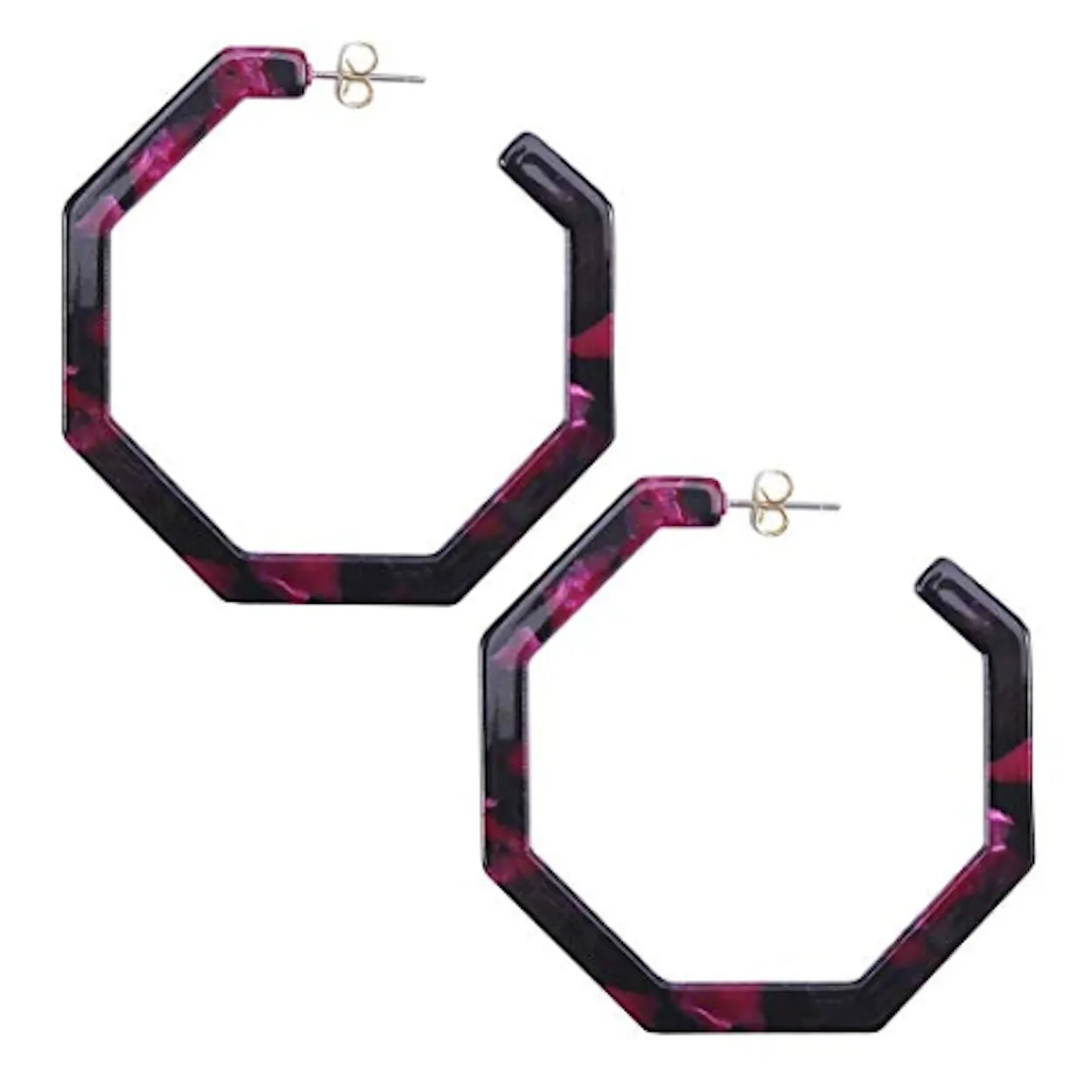 Geometric Resin Hoop Earrings