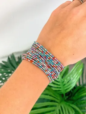 Glitzy Stretch Bracelet Stack - Multi