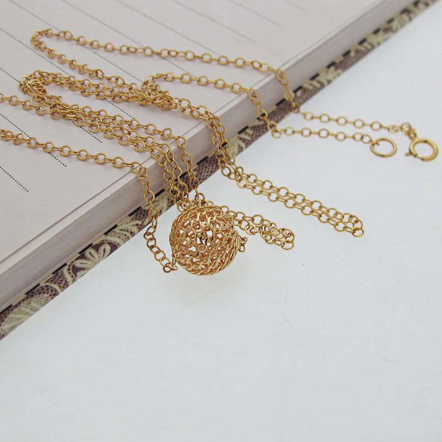 Gold Ball Pendant Necklace