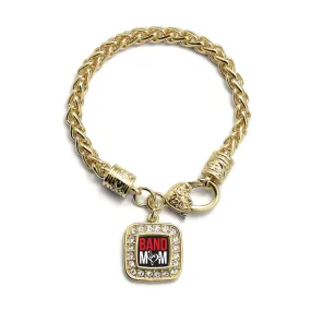 Gold Band Mom Square Charm Braided Bracelet