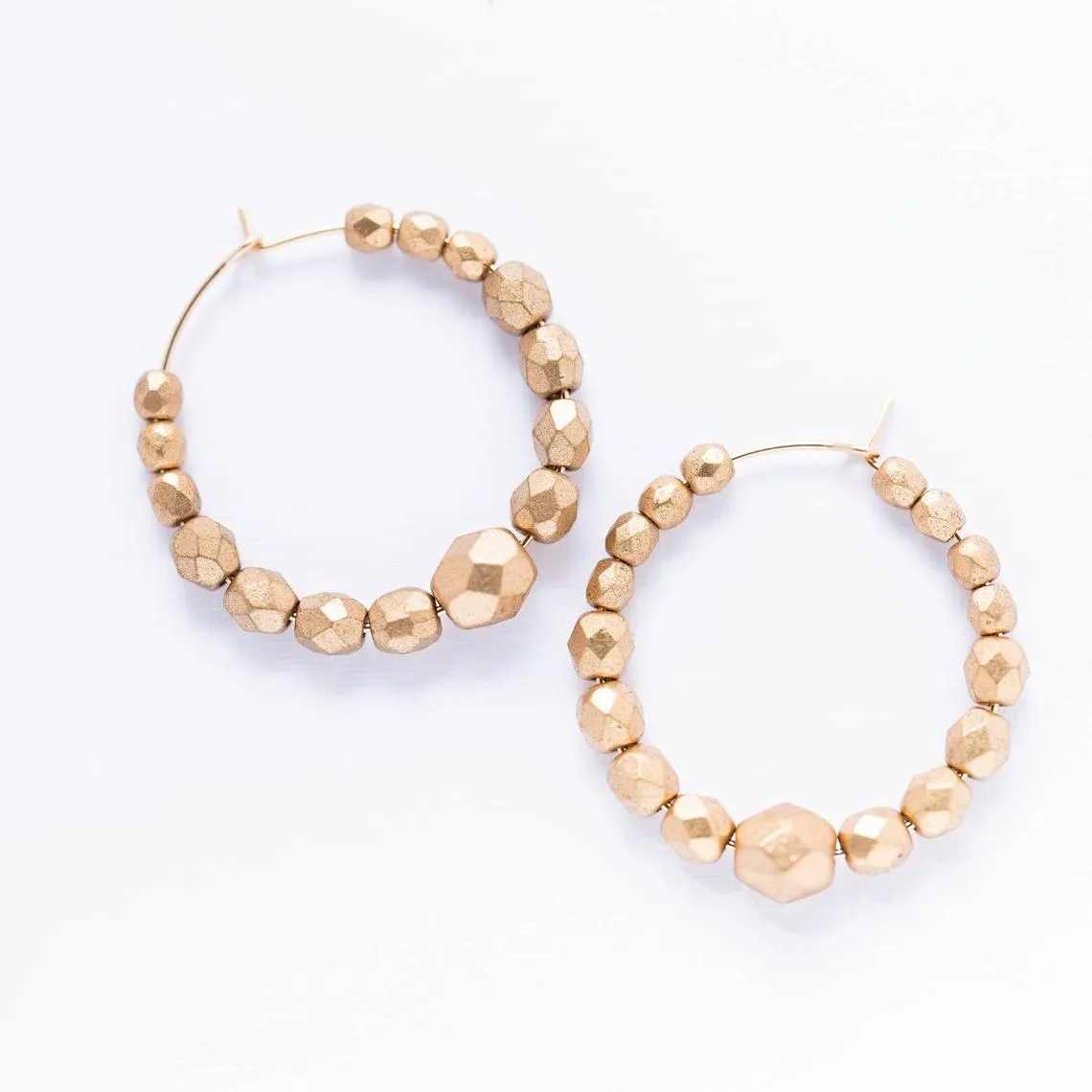 Gold Bead Hoops- WS