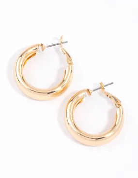 Gold Core Clean Hoop Earrings & Polishing Set