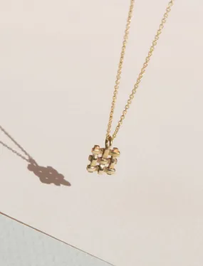 Gold Crosshatch Necklace