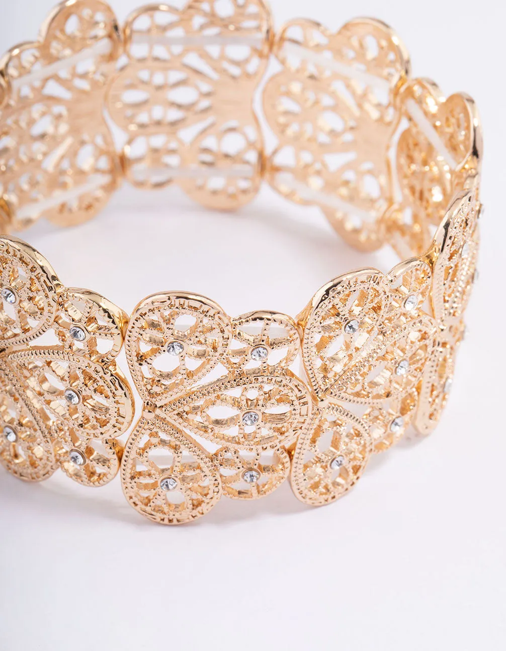 Gold Filigree Stretch Bracelet