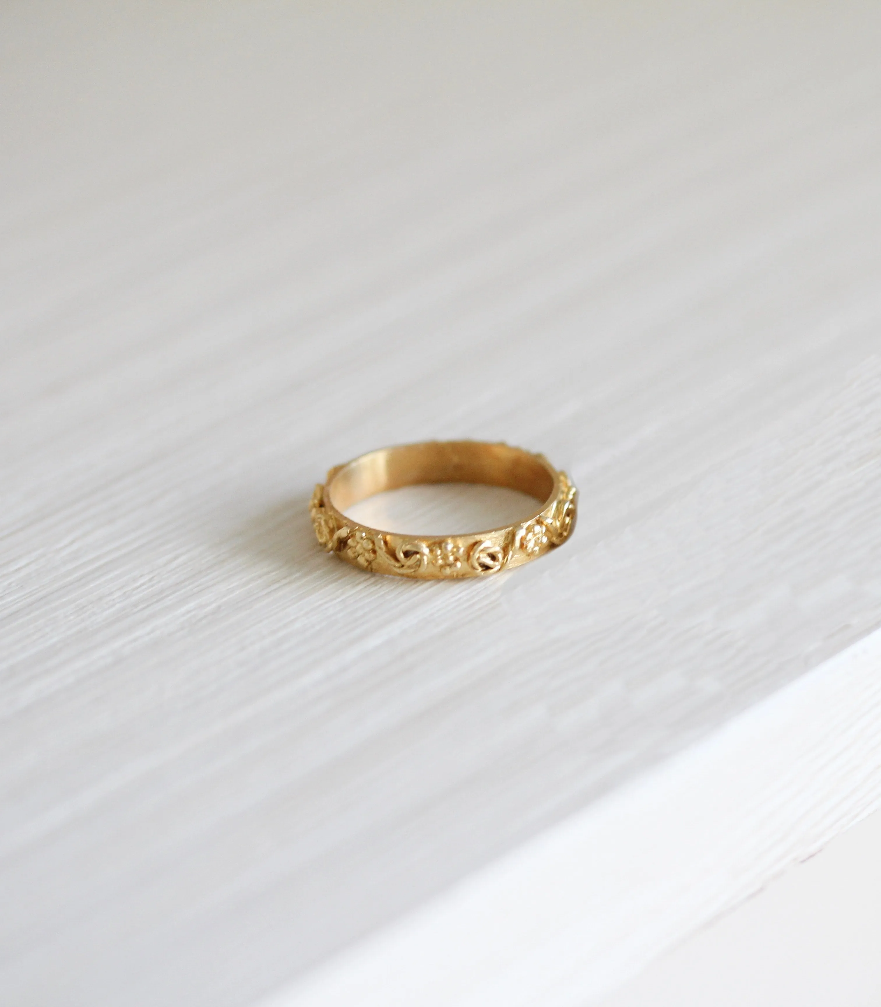 Gold Filigree Wedding Ring Band