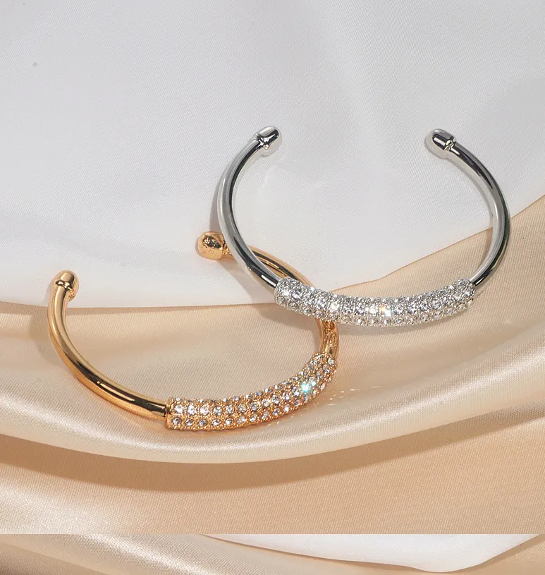 Gold-plated and diamond bracelet