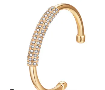 Gold-plated and diamond bracelet