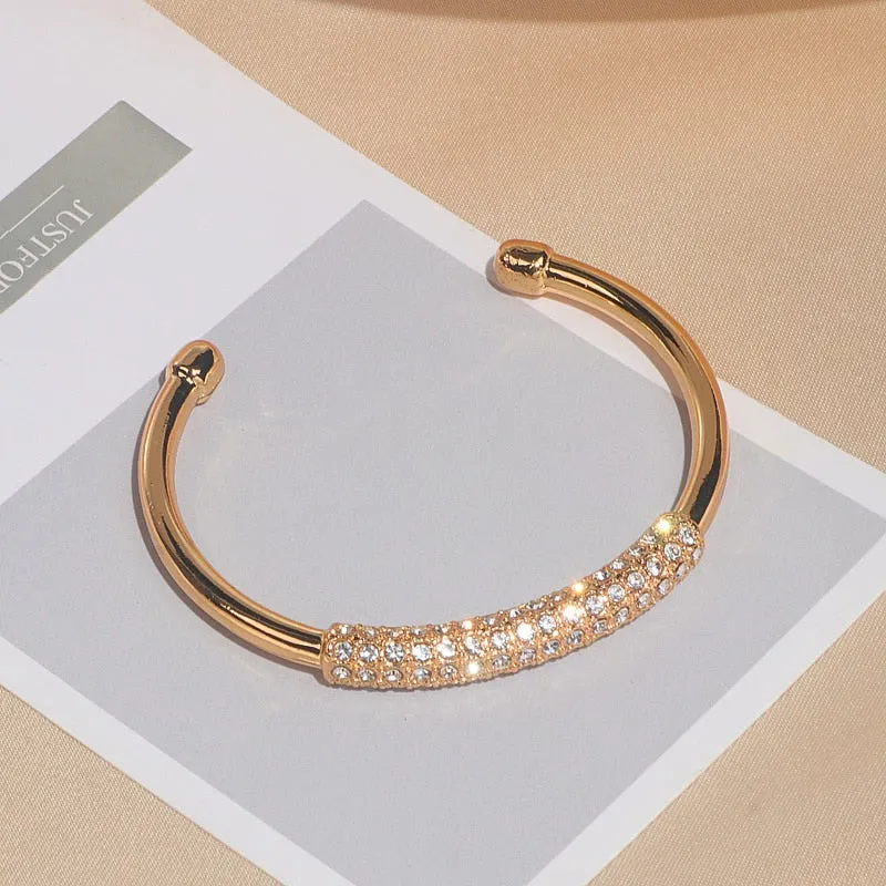 Gold-plated and diamond bracelet