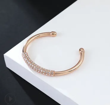 Gold-plated and diamond bracelet