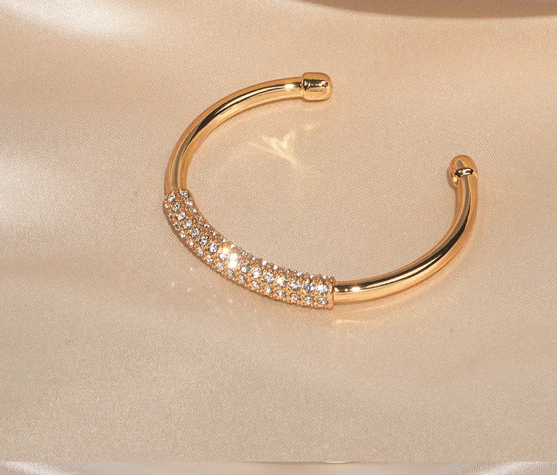 Gold-plated and diamond bracelet