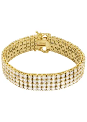 Gold Plated Four Row Tennis Bracelet