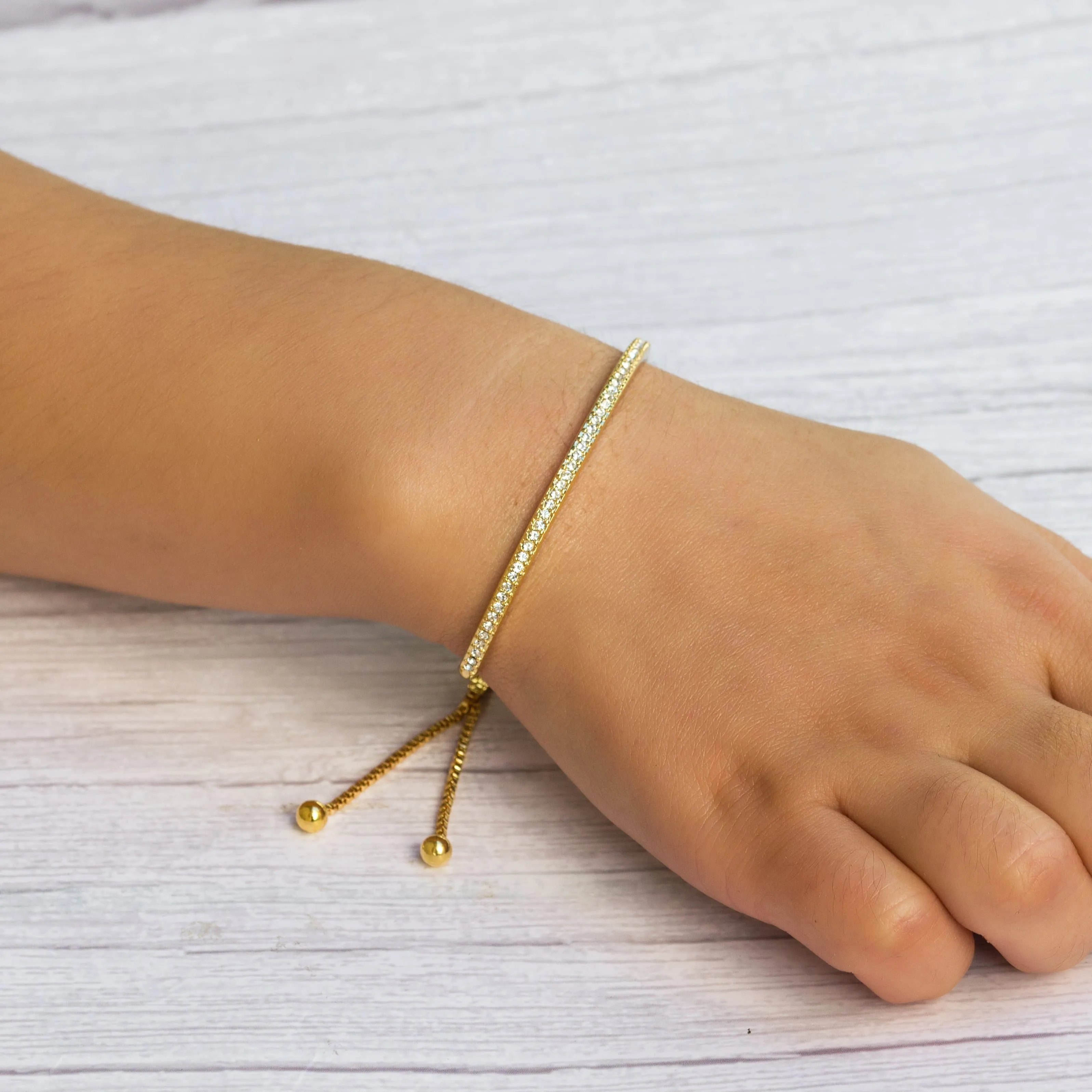 Gold Plated Friendship Bracelet Created with Zircondia® Crystals