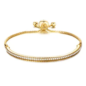 Gold Plated Friendship Bracelet Created with Zircondia® Crystals