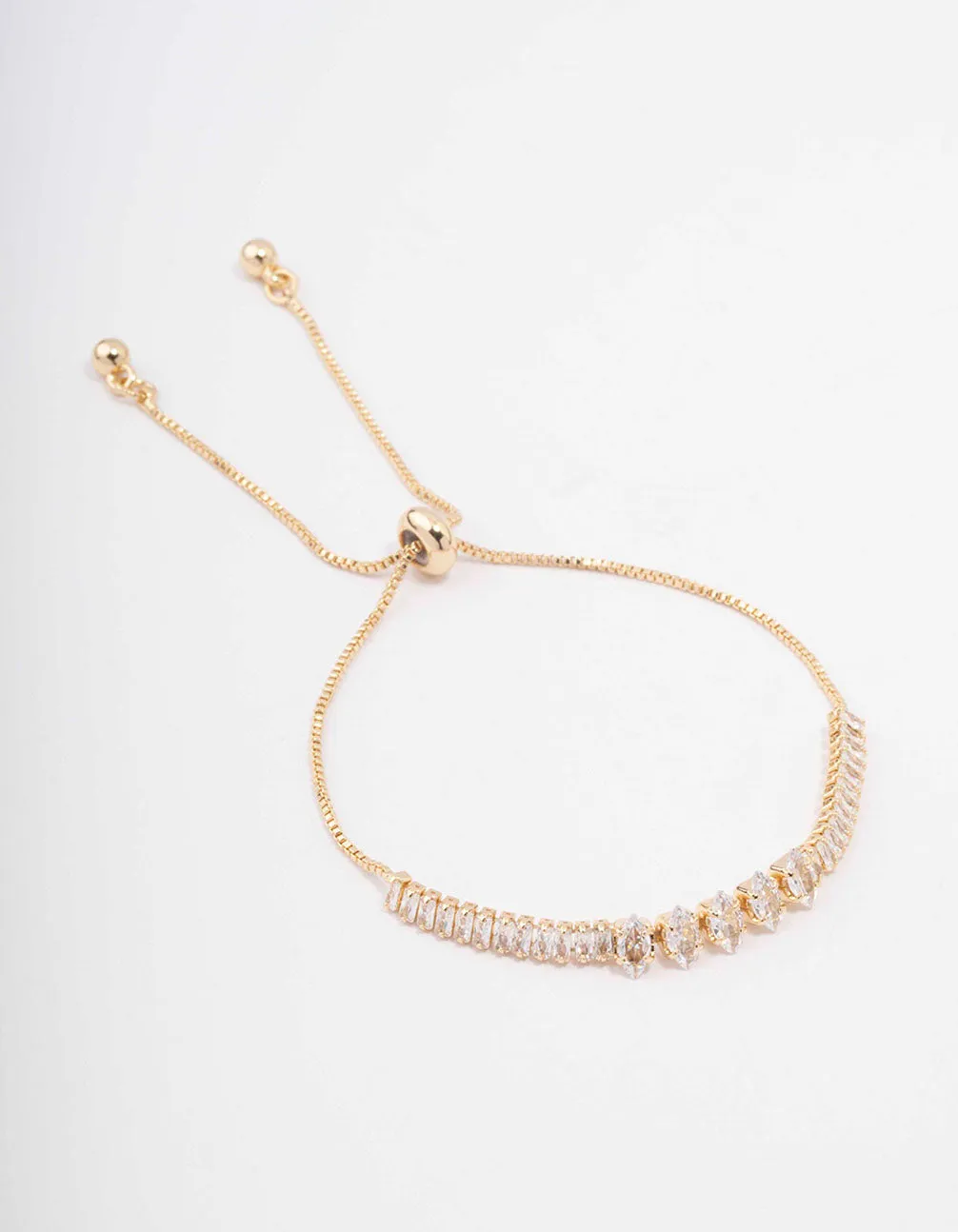 Gold Plated Marquise Baguette Bracelet