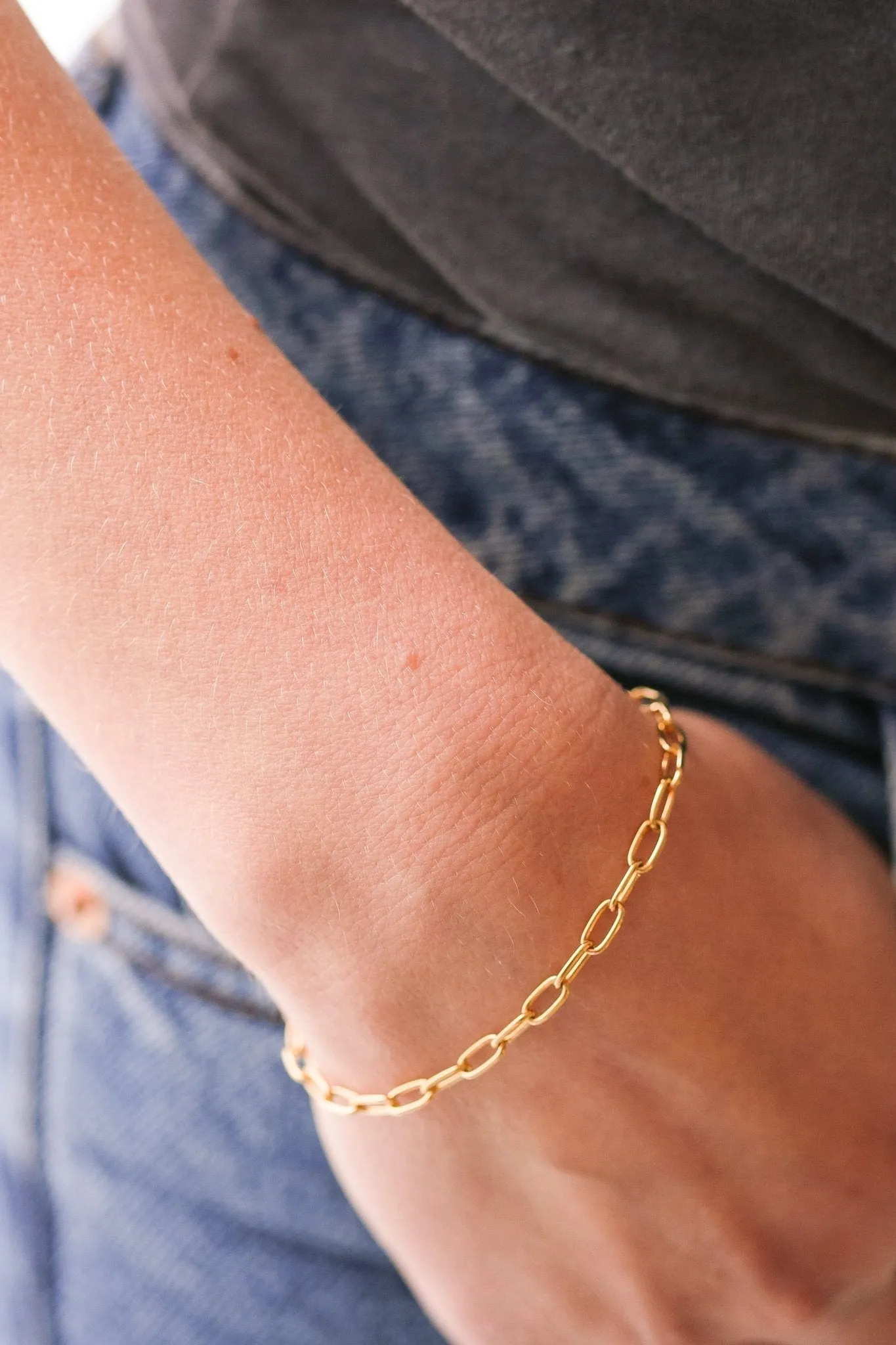 Gold Plated Sterling Silver Paperclip Bracelet