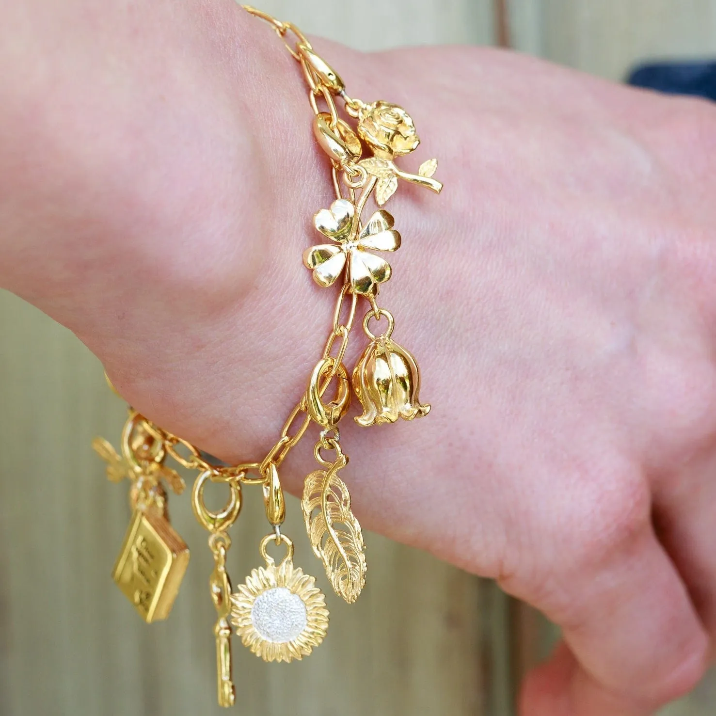 Gold Plated Sunflower Charm