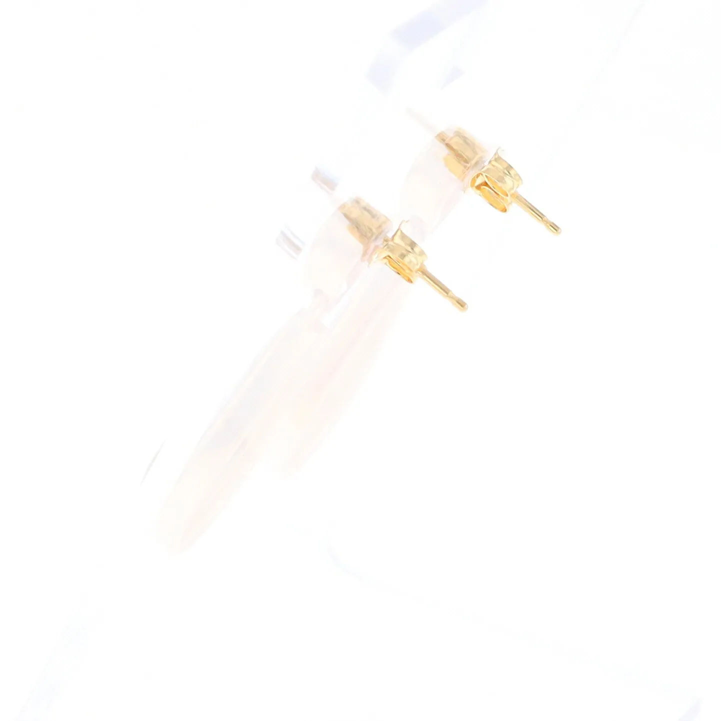 Gold Quartz Earrings Tear Drop Inlaid Design