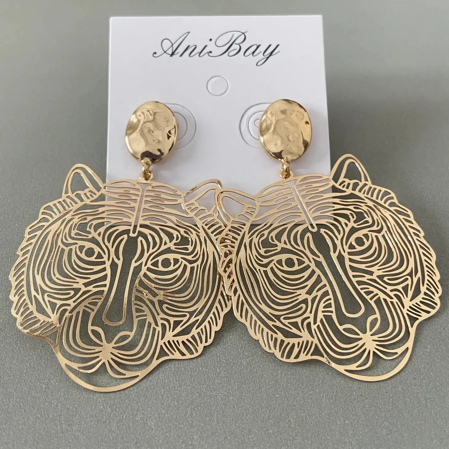 Gold Tiger Earrings