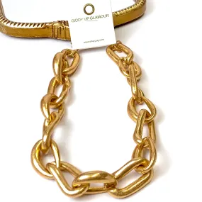 Gold Tone Chunky Chain Necklace