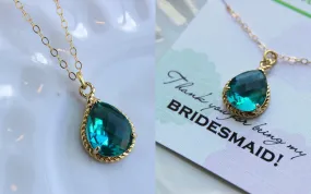 Gold Topaz Blue Necklace Sea Blue Wedding Necklace Jewelry Bridesmaid Gift Jewelry Something Blue Bridal Jewelry Topaz Gift Under 30