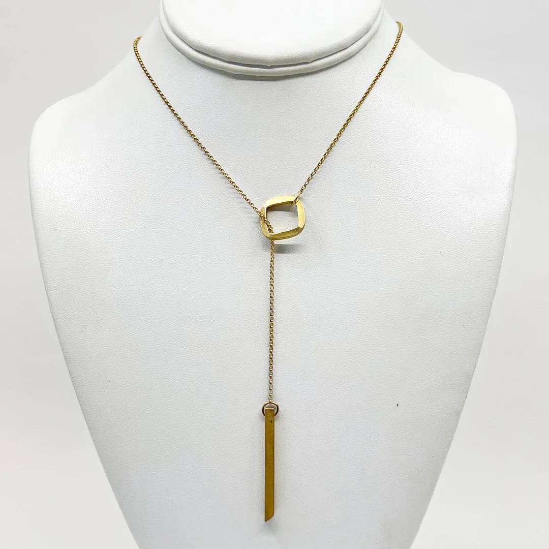 Gold vermeil sterling silver lariat necklace GM89