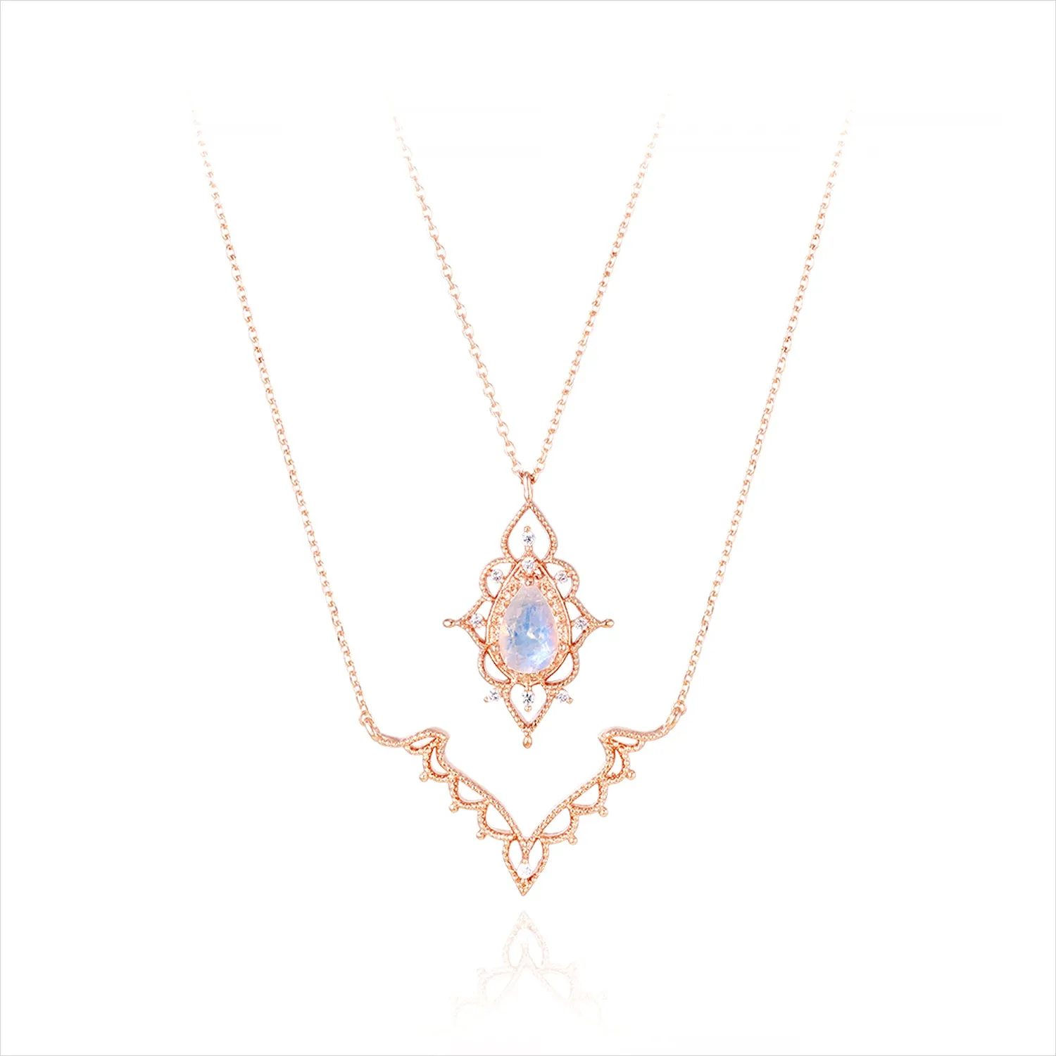 [GOT7 NECKLACE] VICTORIA Moonstone Necklaces Set