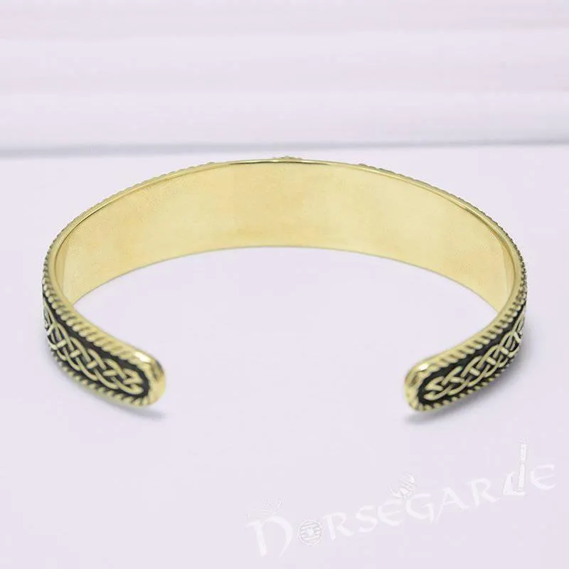 Handcrafted Ornamental Helm of Awe Arm Ring - Bronze