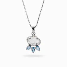 Herkimer Diamond and Blue Topaz Necklace