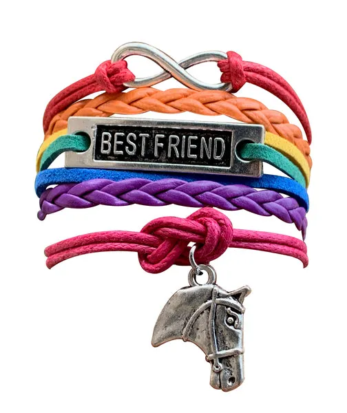 Horse Best Friend Charm Bracelet - Rainbow