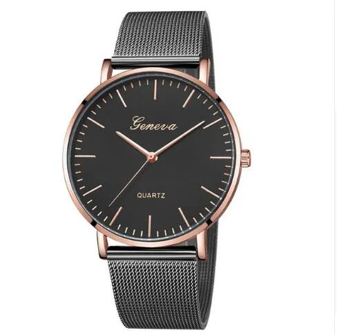 Hot Sale Fashion Casual watches Women Men GENEVA Women Classic Quartz Stainless Steel Wrist Watch Bracelet Watches  reloj hombre