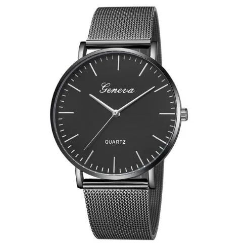 Hot Sale Fashion Casual watches Women Men GENEVA Women Classic Quartz Stainless Steel Wrist Watch Bracelet Watches  reloj hombre