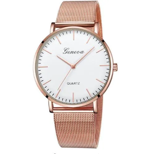 Hot Sale Fashion Casual watches Women Men GENEVA Women Classic Quartz Stainless Steel Wrist Watch Bracelet Watches  reloj hombre