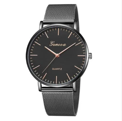 Hot Sale Fashion Casual watches Women Men GENEVA Women Classic Quartz Stainless Steel Wrist Watch Bracelet Watches  reloj hombre