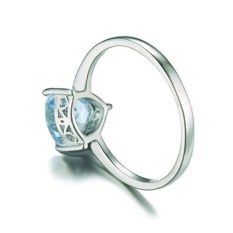 Ice Blue Genuine Topaz Trillion Cut 1.4 CT IOBI Precious Gems Ring