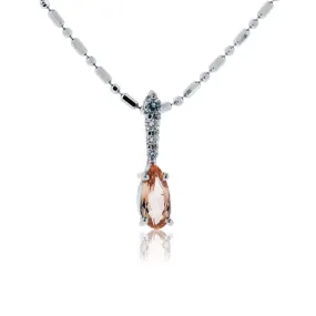 Imperial Topaz & Diamond Drop Pendant