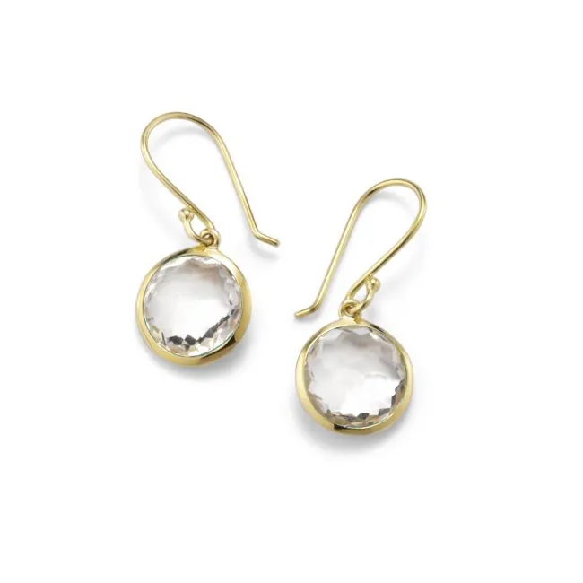 IPPOLITA Rock Candy 18K Yellow Gold Lollipop Mini Earrings in Clear Quartz