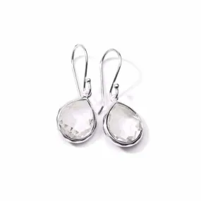 Ippolita Rock Candy Collection Mini Teardrop Clear Quartz Earrings in Sterling Silver