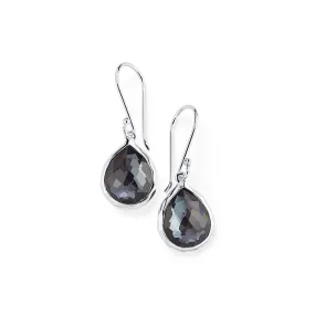 Ippolita Sterling Silver Rock Candy Teeny Teardrop Earrings in Hematite Doublet