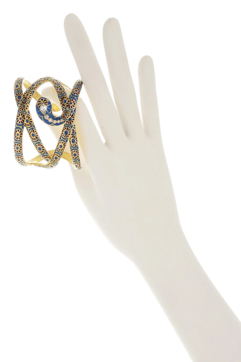 ISHARYA FLORENTINE Serpent Blue Crystal Cuff