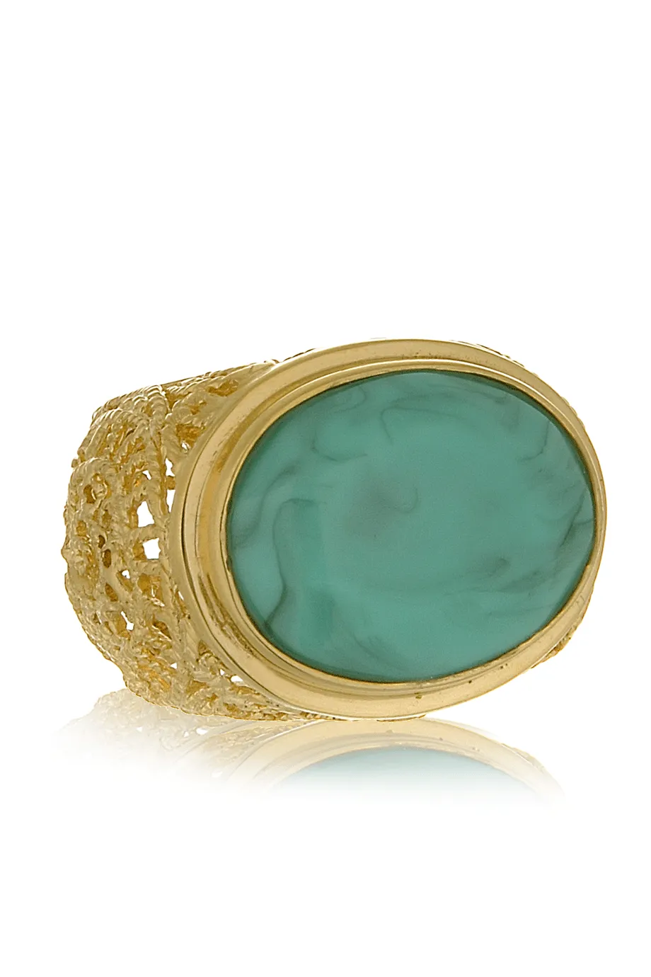 ISHARYA ROUND SWIRL Sea Foam Filigree Ring