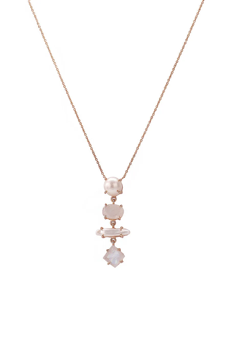 Ivory 4 Stone Drop Necklace