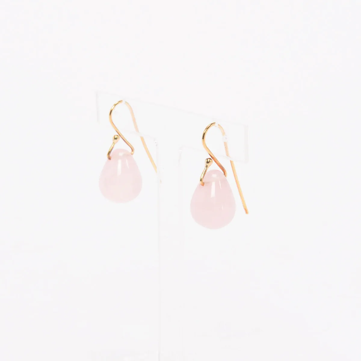 Jan Logan Rose Quartz Raindrop Earrings