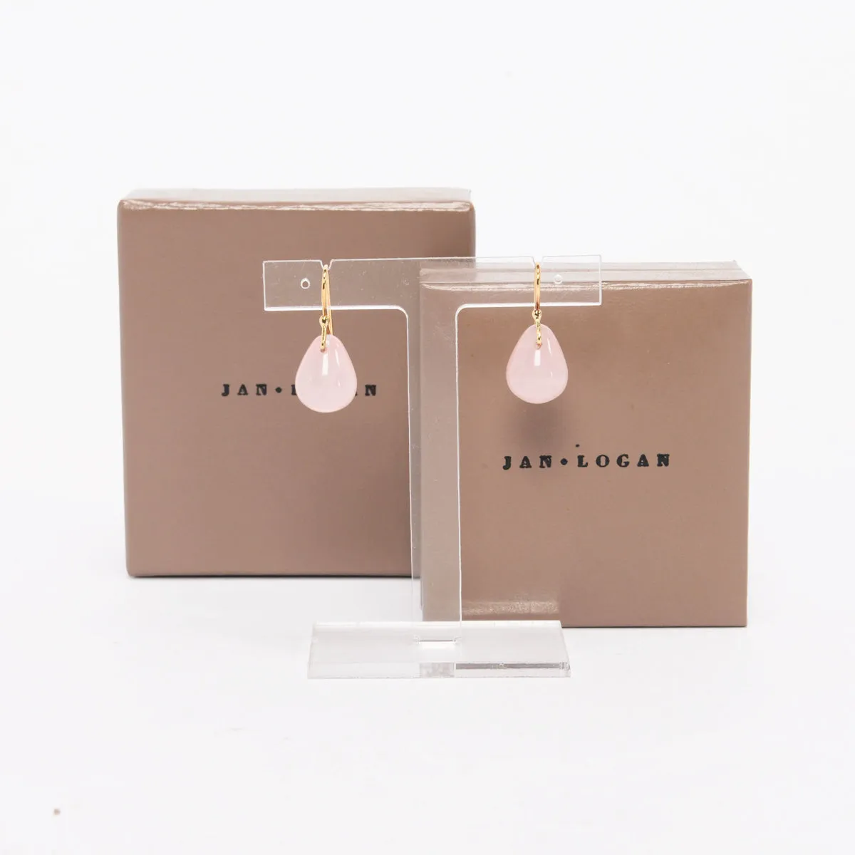 Jan Logan Rose Quartz Raindrop Earrings