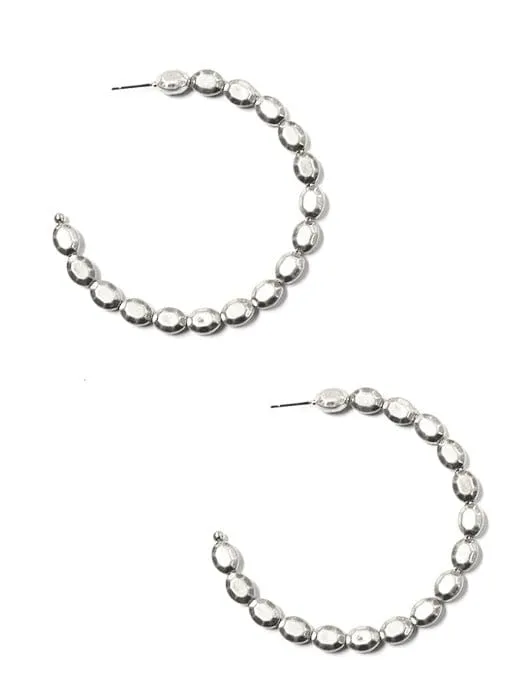 KE8854 Casey Beaded C Shape Hoop Earrings