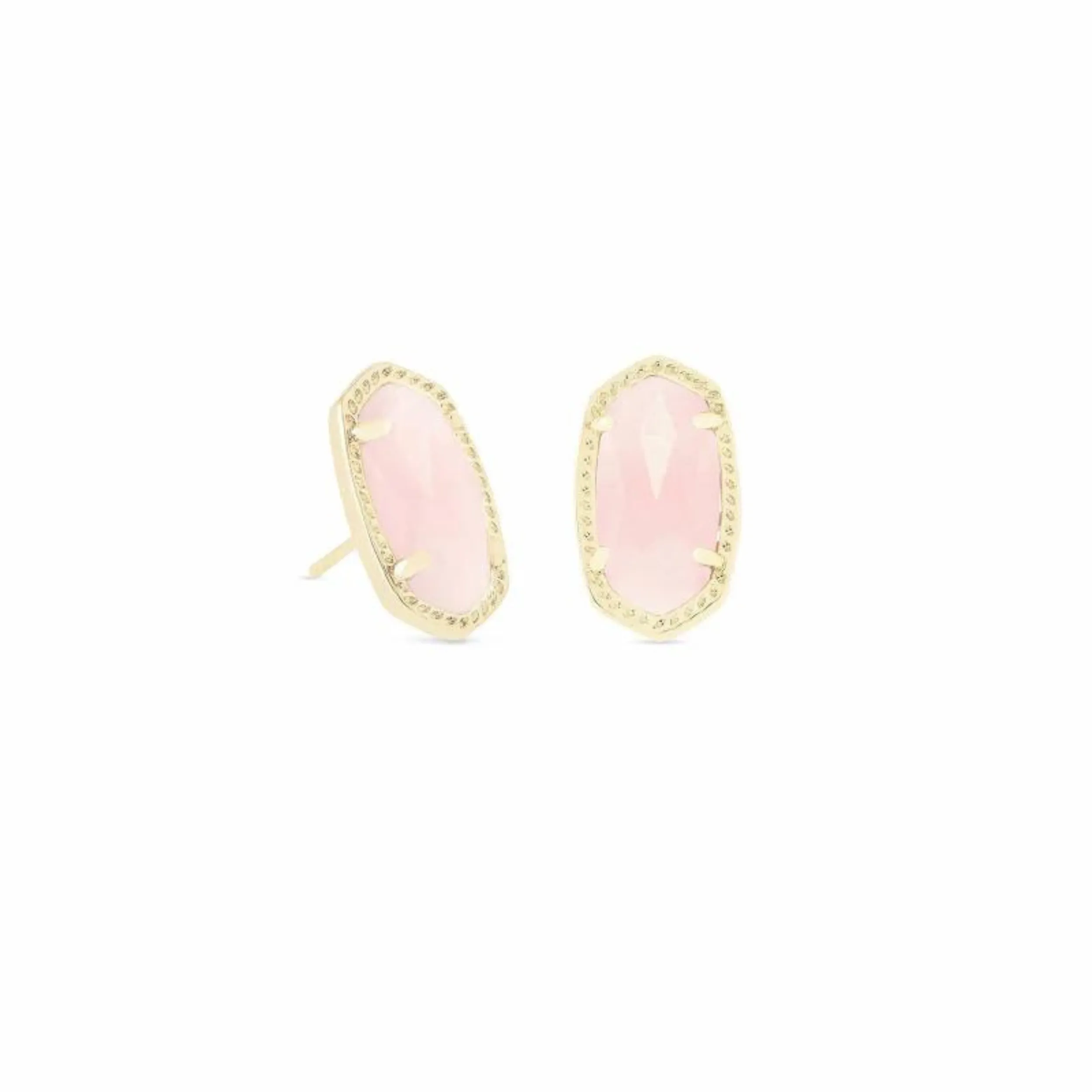 Kendra Scott | Ellie Gold Stud Earrings in Rose Quartz