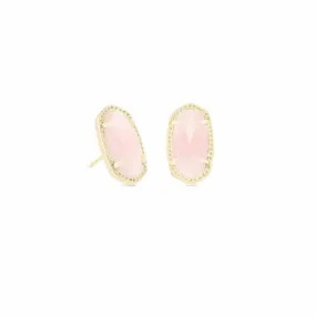 Kendra Scott | Ellie Gold Stud Earrings in Rose Quartz