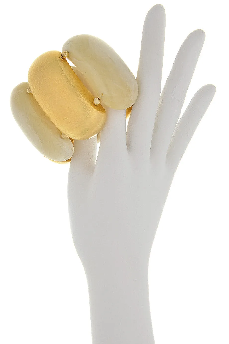 KENNETH JAY LANE WHITE AGATE Stretch Bracelet