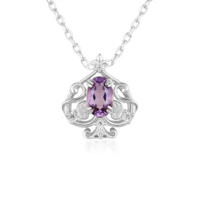 Leafy Spade Amethyst Necklace