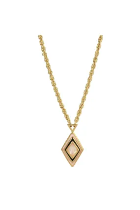 Leeada Ty Pendant Necklace in Black