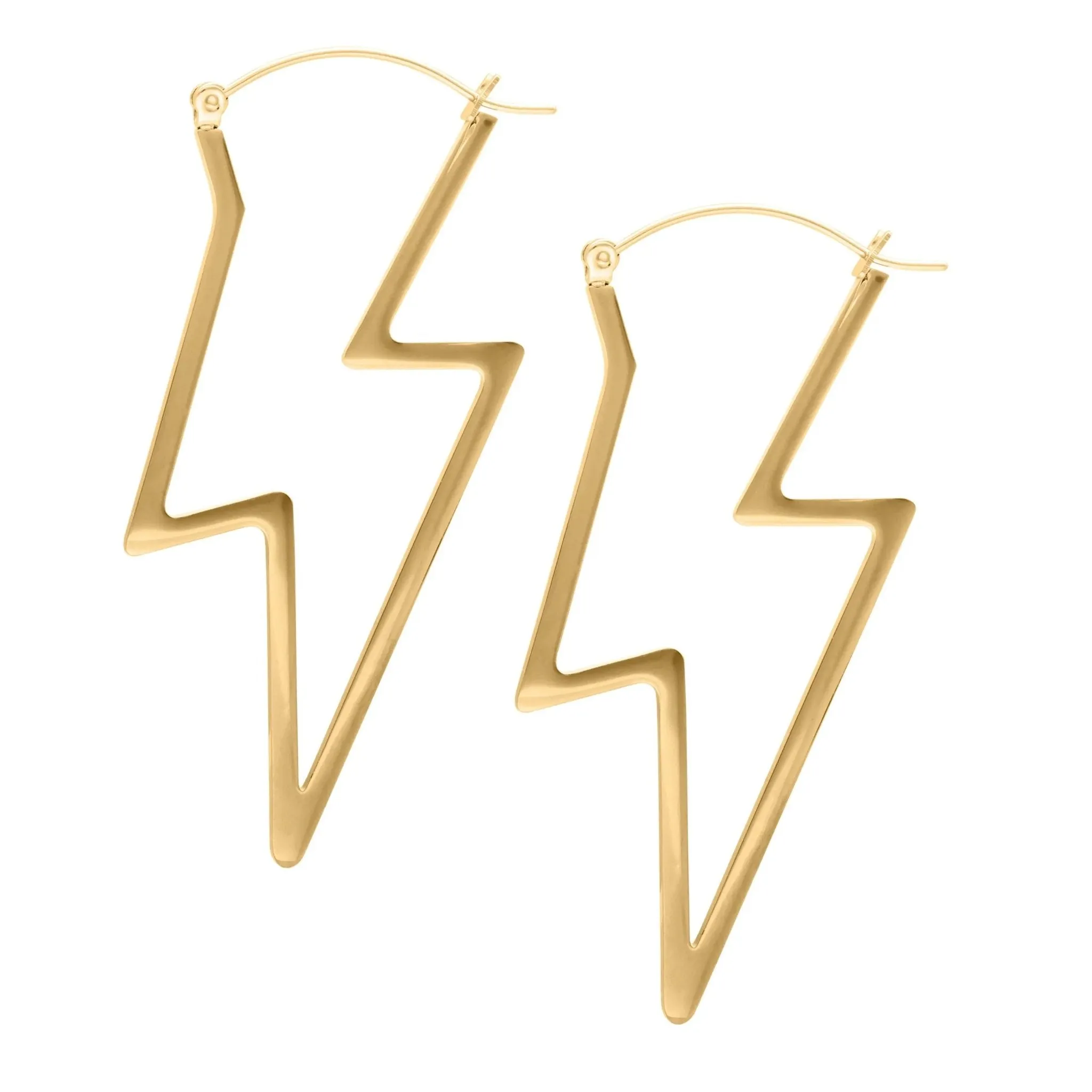 Lightning Bolt Hoop Earrings